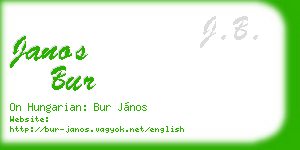 janos bur business card